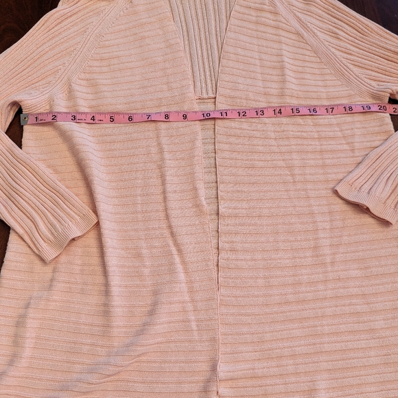 Talbots long open cardigan sweater, size Large, peach - Picture 8 of 8